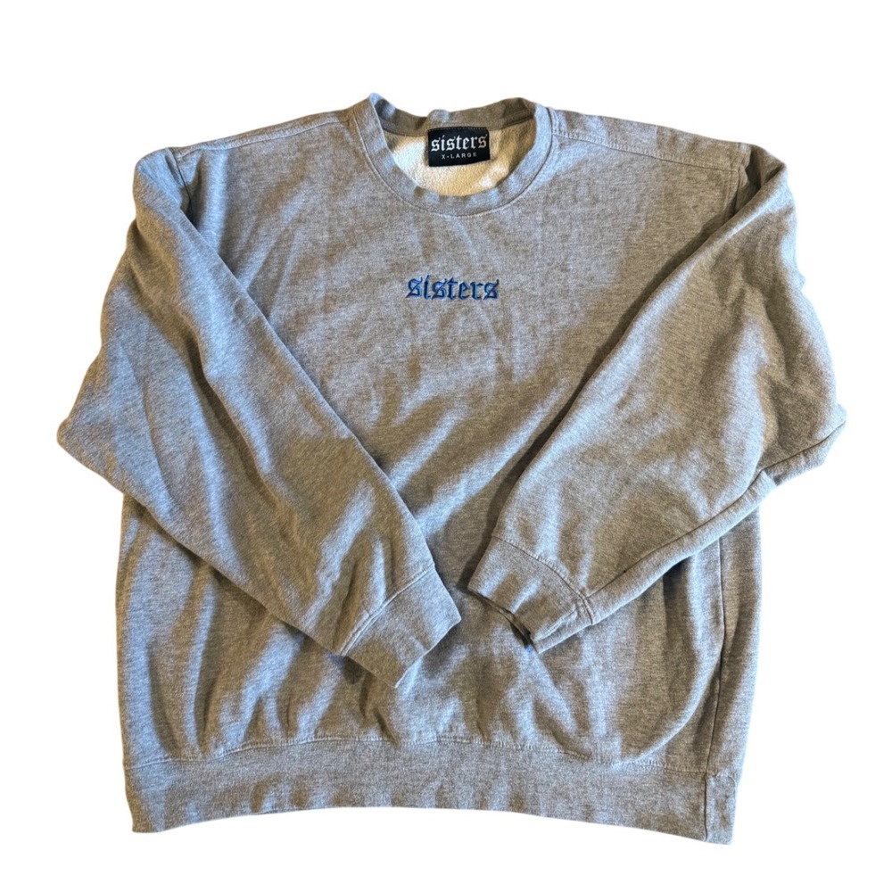 Sisters James Charles Crewneck Sweatshirt Grey Blue Gothic Logo XL Streetwear